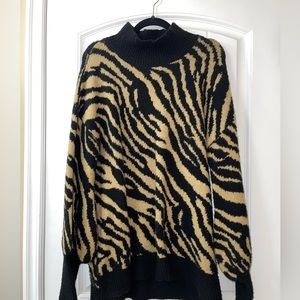 Oversized animal print sweater